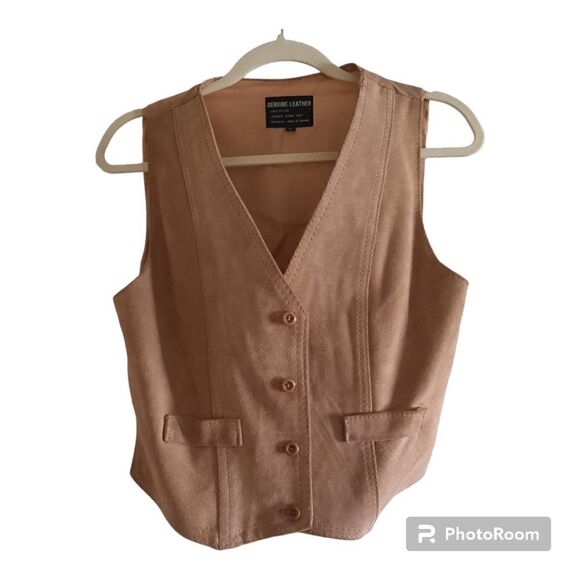 Vintage Genuine Leather Vest - Picture 1 of 6
